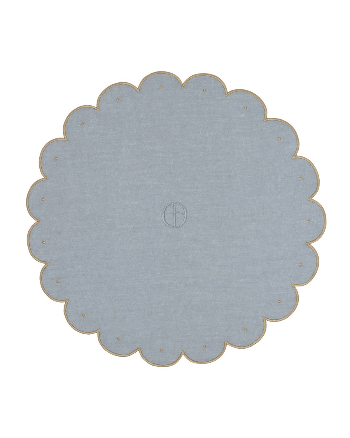 Bloom Placemat - Dusty Blue &amp; Taupe - Set of 4