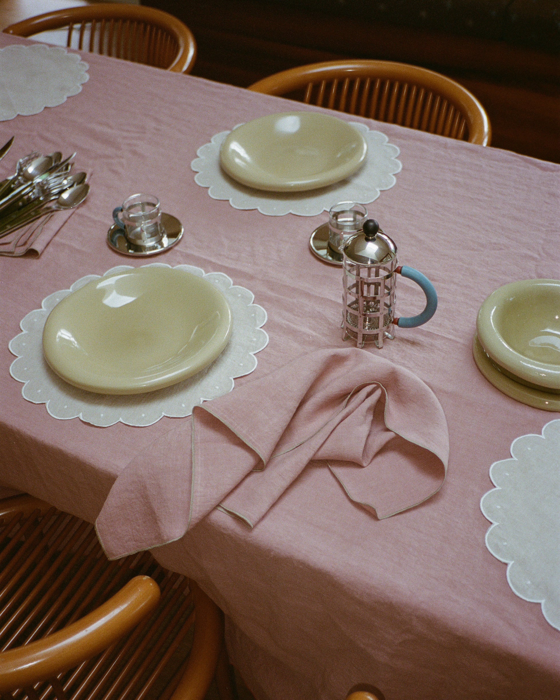 Together Table Cloth - Mulberry & Taupe